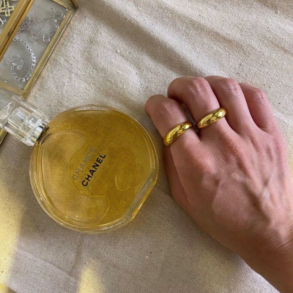 18K Thick Gold Plated Minimalistic Narrow Dome Ring - Picture 12 of 14